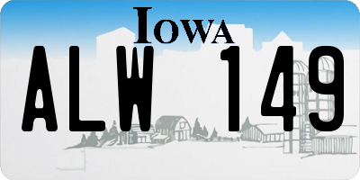 IA license plate ALW149