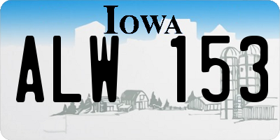 IA license plate ALW153