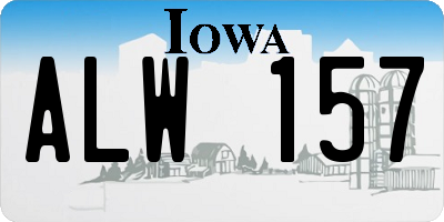 IA license plate ALW157