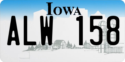 IA license plate ALW158