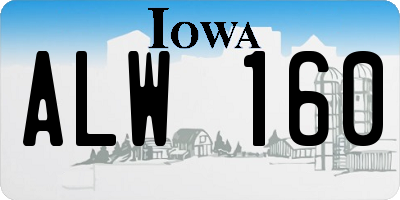 IA license plate ALW160