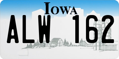 IA license plate ALW162
