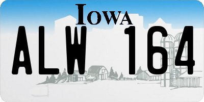 IA license plate ALW164