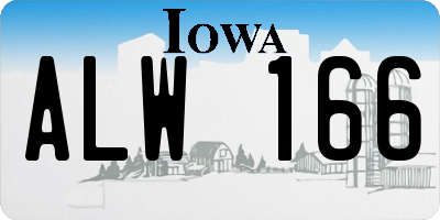 IA license plate ALW166