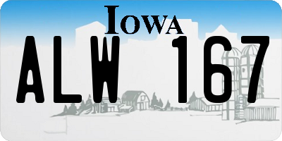 IA license plate ALW167