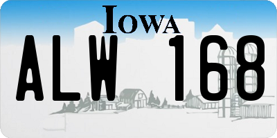 IA license plate ALW168
