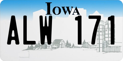 IA license plate ALW171