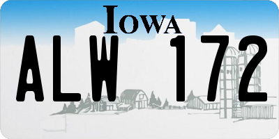 IA license plate ALW172