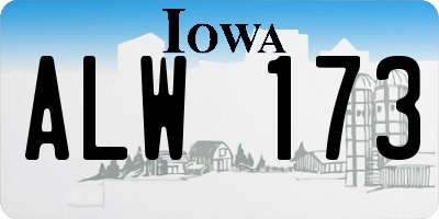 IA license plate ALW173