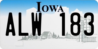 IA license plate ALW183