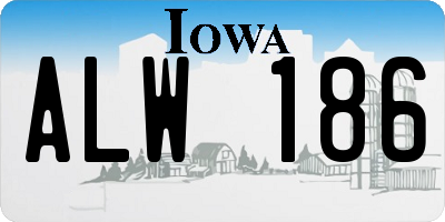 IA license plate ALW186