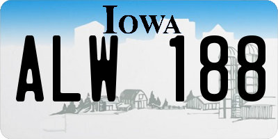 IA license plate ALW188