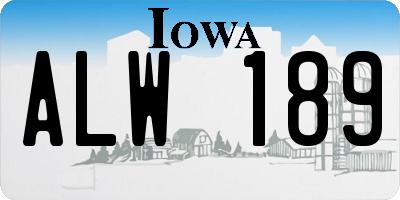 IA license plate ALW189