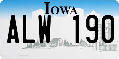 IA license plate ALW190