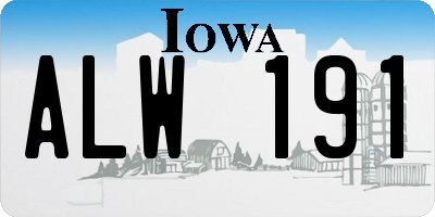 IA license plate ALW191