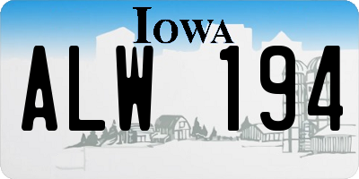 IA license plate ALW194