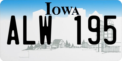 IA license plate ALW195