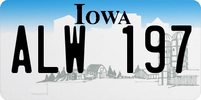 IA license plate ALW197