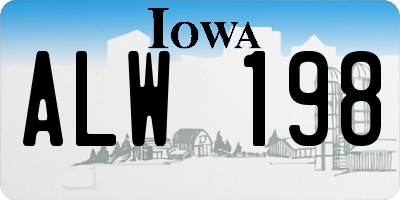 IA license plate ALW198