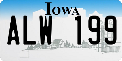 IA license plate ALW199