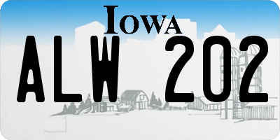 IA license plate ALW202