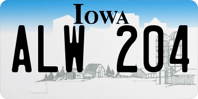 IA license plate ALW204