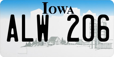 IA license plate ALW206