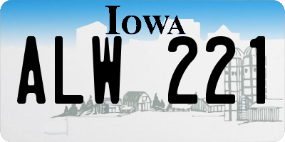 IA license plate ALW221