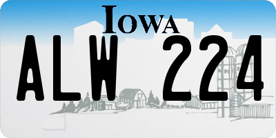 IA license plate ALW224