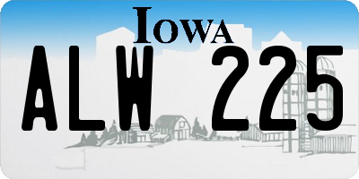 IA license plate ALW225
