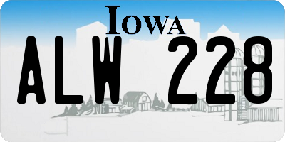 IA license plate ALW228