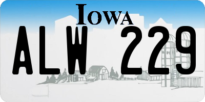 IA license plate ALW229