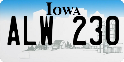 IA license plate ALW230