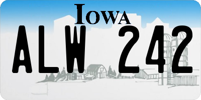 IA license plate ALW242