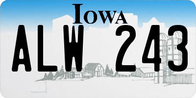 IA license plate ALW243