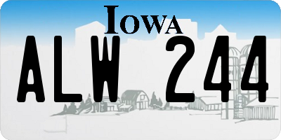 IA license plate ALW244