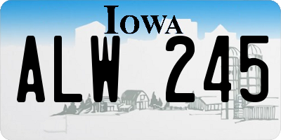IA license plate ALW245