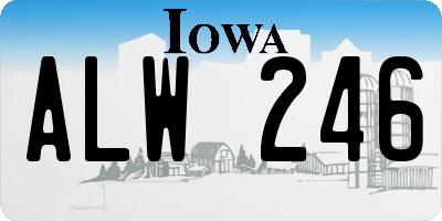 IA license plate ALW246