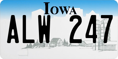 IA license plate ALW247