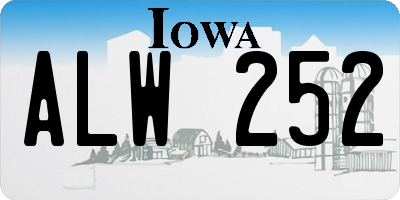 IA license plate ALW252