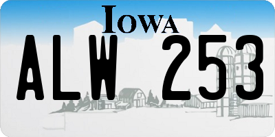 IA license plate ALW253