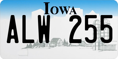 IA license plate ALW255