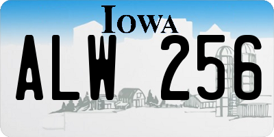 IA license plate ALW256