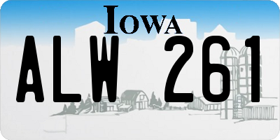IA license plate ALW261