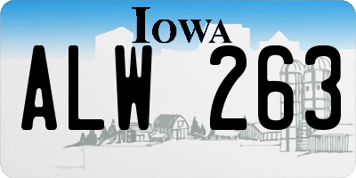 IA license plate ALW263