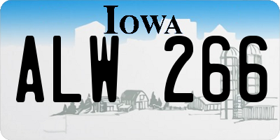 IA license plate ALW266
