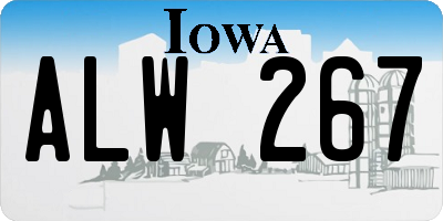 IA license plate ALW267