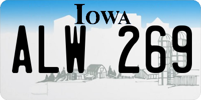 IA license plate ALW269