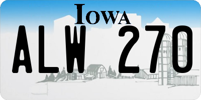 IA license plate ALW270