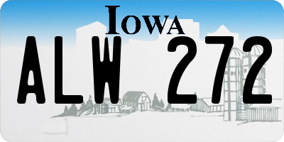 IA license plate ALW272